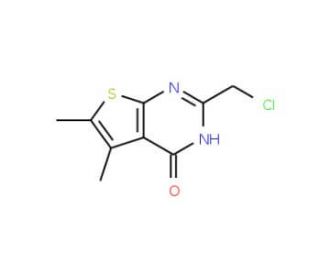 2-Chloromethyl-5,6-dimethyl-3H-thieno[2,3-d]pyrimidin-4-one (CAS 89567-05-5) - chemical structure image