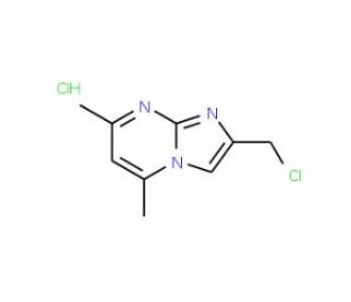2-(chloromethyl)-5,7-dimethylimidazo[1,2-a]pyrimidine hydrochloride - chemical structure image