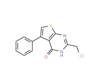 2-Chloromethyl-5-phenyl-3H-thieno[2,3-d]pyrimidin-4-one (CAS 89567-07-7) - chemical structure image