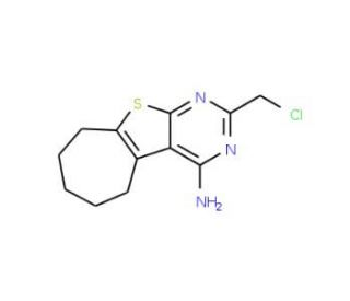 2-(chloromethyl)-6,7,8,9-tetrahydro-5H-cyclohepta[4,5]thieno[2,3-d]pyrimidin-4-amine - chemical structure image