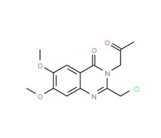 2-(chloromethyl)-6,7-dimethoxy-3-(2-oxopropyl)quinazolin-4(3H)-one - chemical structure image