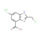 2-(chloromethyl)-6-fluoro-1H-1,3-benzodiazole-4-carboxylic acid hydrochloride - chemical structure image
