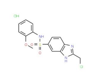 2-(chloromethyl)-N-(2-methoxyphenyl)-1H-benzimidazole-6-sulfonamide hydrochloride - chemical structure image