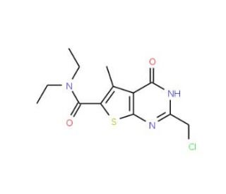 2-(chloromethyl)-N,N-diethyl-5-methyl-4-oxo-3,4-dihydrothieno[2,3-d]pyrimidine-6-carboxamide - chemical structure image