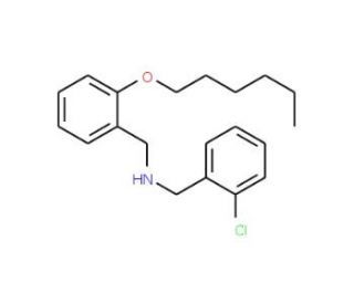 (2-Chlorophenyl)-N-[2-(hexyloxy)benzyl]methanamine - chemical structure image
