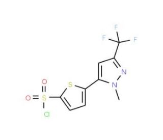 2-(Chlorosulphonyl)-5-[1-methyl-3-(trifluoromethyl)-1H-pyrazol-5-yl]thiophene (CAS 230295-11-1) - chemical structure image
