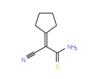 2-cyano-2-cyclopentylideneethanethioamide (CAS 129224-51-7) - chemical structure image