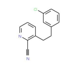 2-Cyano-3-(3-chlorophenylethyl)pyridine (CAS 31255-57-9) - chemical structure image
