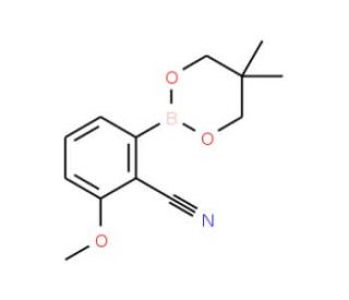 2-Cyano-3-methoxyphenylboronic acid neopentyl glycol ester (CAS 883899-02-3) - chemical structure image