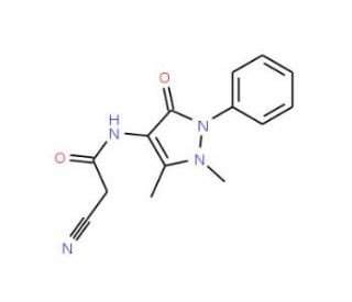 2-Cyano-N-(1,5-dimethyl-3-oxo-2-phenyl-2,3-dihydro-1H-pyrazol-4-yl)-acetamide (CAS 70373-49-8) - chemical structure image