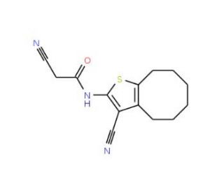 2-Cyano-N-(3-cyano-4,5,6,7,8,9-hexahydro-cycloocta[b]thien-2-yl)acetamide - chemical structure image