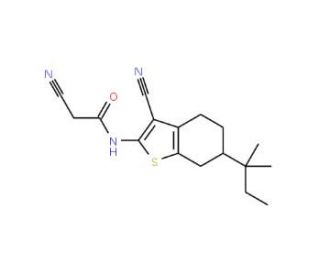 2-Cyano-N-[3-cyano-6-(1,1-dimethylpropyl)-4,5,6,7-tetrahydro-1-benzothien-2-yl]acetamide - chemical structure image