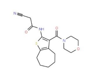 2-Cyano-N-[3-(morpholin-4-ylcarbonyl)-5,6,7,8-tetrahydro-4H-cyclohepta[b]thien-2-yl]acetamide - chemical structure image