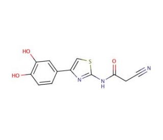 2-cyano-N-[4-(3,4-dihydroxyphenyl)-1,3-thiazol-2-yl]acetamide - chemical structure image