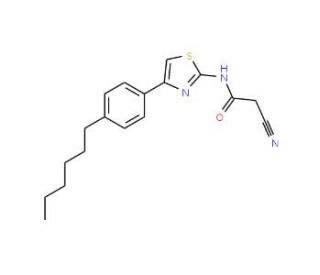 2-cyano-N-[4-(4-hexylphenyl)-1,3-thiazol-2-yl]acetamide - chemical structure image