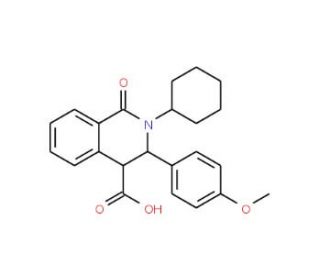 2-Cyclohexyl-3-(4-methoxyphenyl)-1-oxo-1,2,3,4-tetrahydro-4-isoquinolinecarboxylic acid - chemical structure image