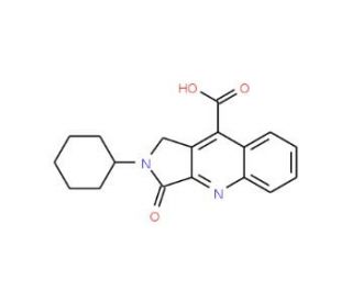 2-Cyclohexyl-3-oxo-2,3-dihydro-1H-pyrrolo-[3,4-b]quinoline-9-carboxylic acid - chemical structure image
