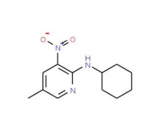 2-Cyclohexylamino-5-methyl-3-nitropyridine (CAS 1033202-68-4) - chemical structure image