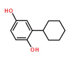 2-cyclohexylbenzene-1,4-diol (CAS 4197-75-5) - chemical structure image