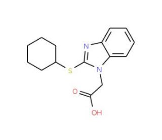[2-(Cyclohexylthio)-1H-benzimidazol-1-yl]-acetic acid (CAS 331964-12-6) - chemical structure image