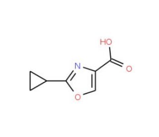 2-Cyclopropyl-1,3-oxazole-4-carboxylic acid (CAS 1060816-04-7) - chemical structure image