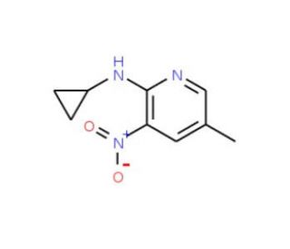 2-Cyclopropylamino-5-methyl-3-nitropyridine (CAS 1033202-65-1) - chemical structure image