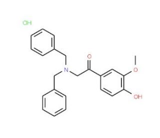 2-(Dibenzylamino)-4&prime;-hydroxy-3&prime;-methoxyacetophenone hydrochloride (CAS 207226-30-0) - chemical structure image