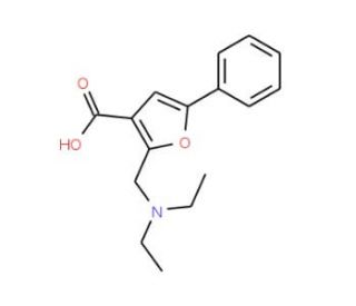 2-Diethylaminomethyl-5-phenyl-furan-3-carboxylic acid - chemical structure image