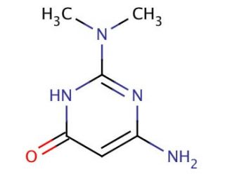 2-Dimethylamino-4-hydroxy-6-aminopyrimidine (CAS 76750-84-0) - chemical structure image