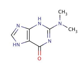 2-Dimethylamino-6-hydroxypurine (CAS 1445-15-4) - chemical structure image