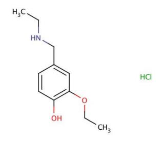 2-ethoxy-4-[(ethylamino)methyl]phenol hydrochloride - chemical structure image