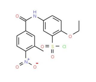 2-Ethoxy-5-(3-methyl-4-nitro-benzoylamino)-benzenesulfonyl chloride (CAS 680618-07-9) - chemical structure image