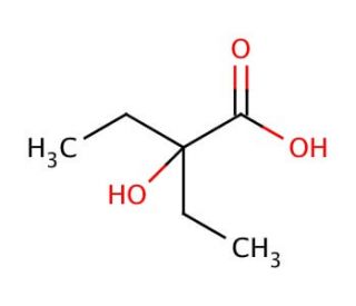 2-Ethyl-2-hydroxybutyric acid (CAS 3639-21-2) - chemical structure image