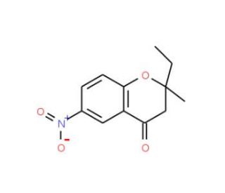2-Ethyl-2-methyl-6-nitro-chroman-4-one (CAS 886363-62-8) - chemical structure image