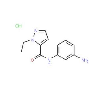 2-Ethyl-2H-pyrazole-3-carboxylic acid (3-amino-phenyl)-amide hydrochloride - chemical structure image