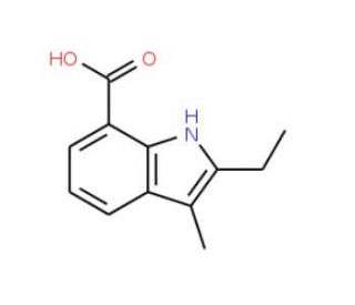 2-Ethyl-3-methyl-1H-indole-7-carboxylic acid - chemical structure image
