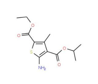 2-Ethyl 4-isopropyl 5-amino-3-methylthiophene-2,4-dicarboxylate - chemical structure image
