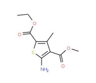 2-Ethyl 4-methyl 5-amino-3-methyl-2,4-thiophenedicarboxylate (CAS 77457-04-6) - chemical structure image