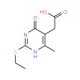 (2-Ethylsulfanyl-4-methyl-6-oxo-1,6-dihydro-pyrimidin-5-yl)-acetic acid - chemical structure image