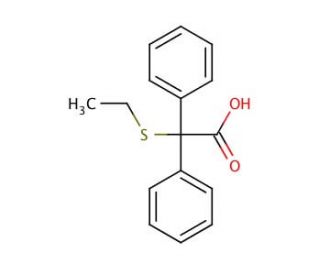 2-Ethylthio-2,2-diphenylacetic acid (CAS 16036-85-4) - chemical structure image