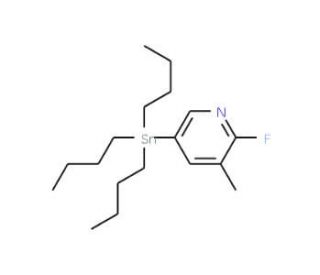 2-Fluoro-3-methyl-5-(tributylstannyl)pyridine (CAS 405556-98-1) - chemical structure image