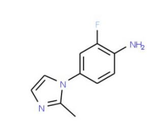 2-Fluoro-4-(2-methyl-imidazol-1-yl)-phenylamine (CAS 218301-88-3) - chemical structure image