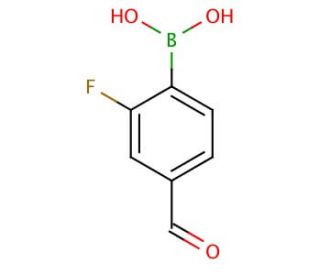 2-Fluoro-4-formylphenylboronic acid (CAS 871126-22-6) - chemical structure image