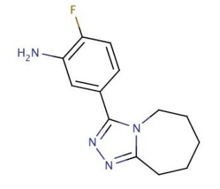 2-fluoro-5-(6,7,8,9-tetrahydro-5H-[1,2,4]triazolo[4,3-a]azepin-3-yl)aniline - chemical structure image