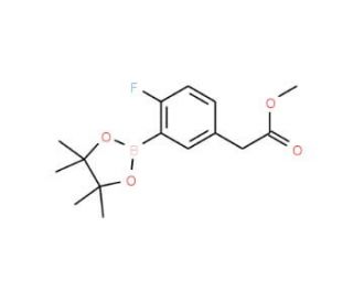 2-Fluoro-5-(methoxycarbonylmethyl)phenylboronic acid, pinacol ester (CAS 944317-66-2) - chemical structure image