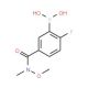 2-Fluoro-5-(N-methoxy-N-methylcarbamoyl)benzeneboronic acid (CAS 874289-59-5) - chemical structure image