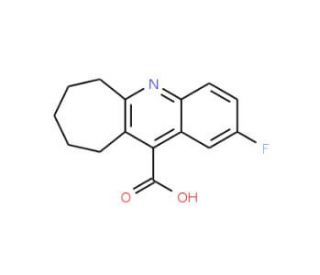 2-Fluoro-7,8,9,10-tetrahydro-6H-cyclohepta[b]quinoline-11-carboxylic acid (CAS 1555-11-9) - chemical structure image