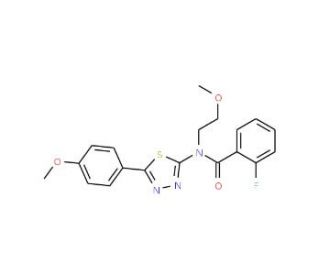 2-Fluoro-N-(2-methoxy-ethyl)-N-[5-(4-methoxy-phenyl)-[1,3,4]thiadiazol-2-yl]-benzamide - chemical structure image