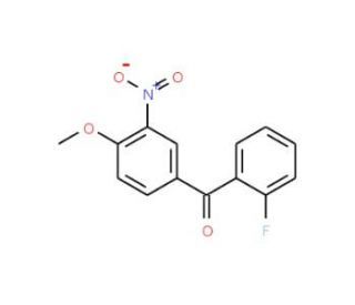 (2-Fluorophenyl)(4-methoxy-3-nitrophenyl)methanone (CAS 66938-39-4) - chemical structure image