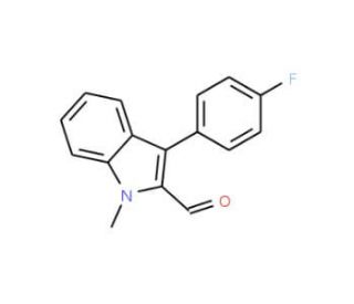 2-Formyl-3-(4-fluorophenyl)-1-N-methyl indole (CAS 93957-42-7) - chemical structure image